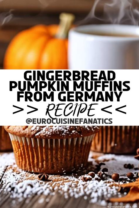 Discover five irresistible gingerbread pumpkin muffin recipes from Germany that will transform your autumn gatherings into unforgettable experiences—what’s the secret behind their enchanting flavors?
 #europeancuisine #authentic #european #cuisine #italianfood #frenchfood #greekfood #homecooking #authenticrecipes #recipes Fresh Milled Pumpkin Muffins, German Pumpkin Soup Recipe, Belgian Sugar Waffle Recipe, Sugar Waffles Recipe, Pumpkin Spice English Muffins, Pumpkin Muffins With Oil, Pumpkin Gingerbread Muffins, Gingerbread Pumpkin, Pumpkin Spice Belgian Waffles