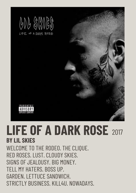 LIL SKIES LIFE OF A DARK ROSE 2017 Alternative Minimalist Polaroid Poster Lil Skies Album Cover, Lil Skies Album Poster, Life Of A Dark Rose Album Cover, Lil Skies Life Of A Dark Rose, Lil Skies Album Cover Wallpaper, Lil Skies Poster, Lil Skies Lyrics, Polaroid Album Cover, Polaroid Albums