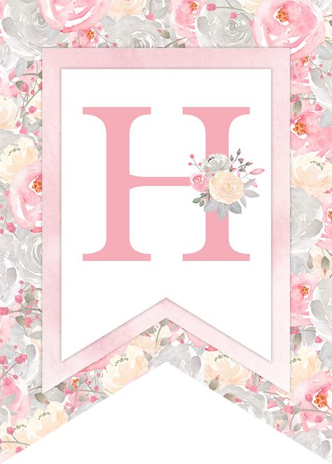 Free Printable Happy Easter Floral Banner - The Cottage Market Letter Banner Printable Free Pink, Happy Birthday Banner Printable Free, Free Printable Banner Letters, Happy Birthday Banner Printable, Printable Birthday Banner, Printable Banner Letters, Pen Toppers, Diy Birthday Banner, Free Printable Banner