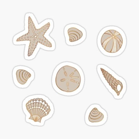 Beach Stickers for Sale | Redbubble Surfboard Stickers, Save The Sharks, Vintage Paper Printable, Kindergarten Coloring Pages, Coconut Palm Tree, She Sells Seashells, Watercolor Stickers, Danish Pastel, Vintage Paper