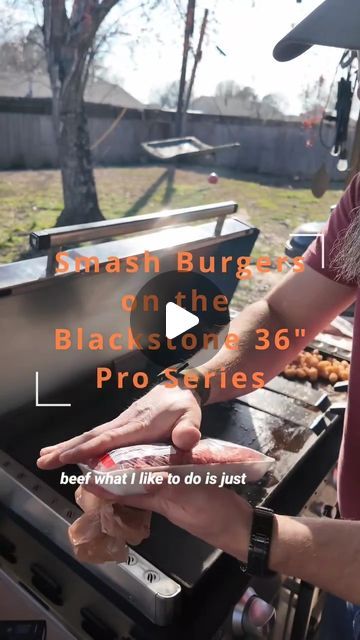 Blackstone Products on Instagram: "This brand new Pro-Series is perfect for any backyard meal! These smash burgers look delicious! You can find this griddle exclusively at @walmart for $697.00. Shop now: Link in bio   📷 by @patrickspringer: #smashburger on the new @blackstoneproducts Pro Series #griddle this thing is a beast. This is a walmart exclusive griddle.   #spring2024" Smashburgers On Blackstone, Blackstone Videos, Blackstone Burgers, Smash Burgers On Blackstone, Smash Burgers On Griddle, Blackstone Smash Burger, Burgers On The Blackstone, Blackstone Griddle Recipes, Griddle Cooking Recipes