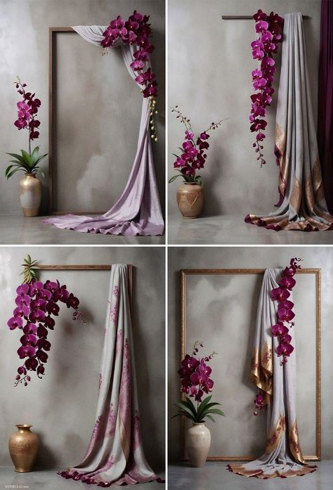 Fabric Backdrop Outdoor Photoshoot, Backdrops For Photoshoots, Video Backdrop Ideas, Minimalist Wedding Backdrop, Backdrop Minimalist, Studio Photoshoot Background, Photo Backdrop Diy, Photoshoot Backgrounds, Photo Backdrop Ideas