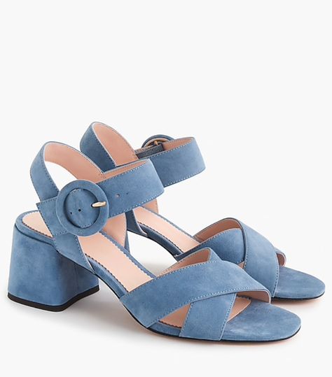 J.Crew Suede Penny Sandals Pale Blue Shoes, Women Shoes Online, Cute Sandals, Nike Shoes Women, Suede Sandals, Chic Accessories, Sneaker Heels, Golf Shoes, Women Clothing Boutique