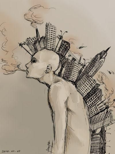 I don't know why, but this reminds me of my self at this moment in time. I am the city. I feel as if I can't breathe at times, yet it inspires me and keeps me going as it fuels me up again to take on another day. It's home. *Artist Unknown (you are brilliant whoever you are) White Drawing, Black And White Drawing, A Drawing, Black And White, White, Black