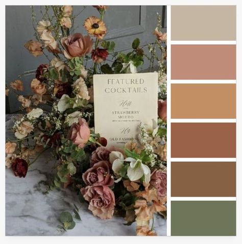 Wedding Color Pallet, Fall Wedding Color Palette, Earthy Wedding, Fall Wedding Flowers, Wedding Palette, Fall Color Palette, Organic Forms, Wedding Theme Colors, Tropical Party