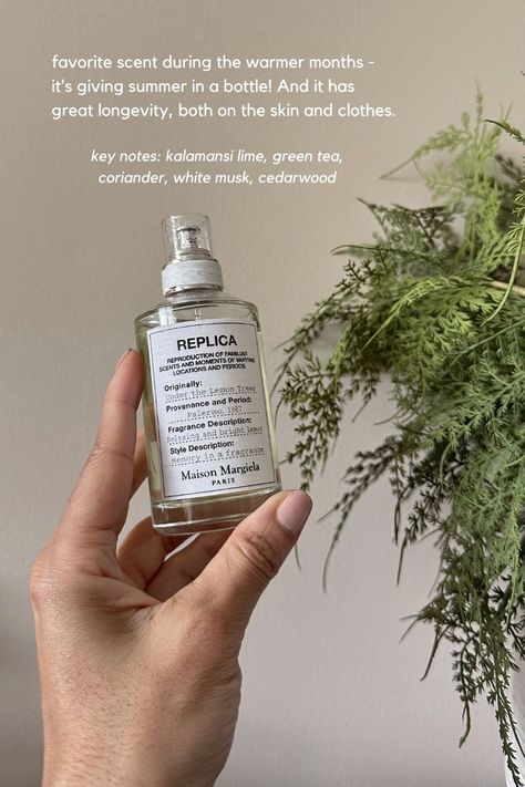 hand holding perfume bottle from Maison Margiela called Replica Under the Lemon Trees Under The Lemon Tree, Replica Perfume, Lemon Trees, Lemon Tree, Best Perfume, Signature Scent, Perfume Collection, My Day, Body Skin