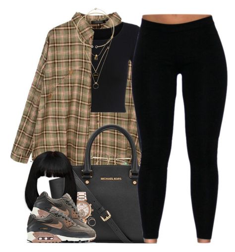 "Rustic" by oh-aurora ❤ liked on Polyvore featuring RetrÃ², Benetton, MICHAEL Michael Kors, Michael Kors, NIKE, Michelle Campbell Jewelry, Maison Margiela and rustic Outfit Ideas School, Black Leggings Outfit, Yellow Shirt, Brown Shirt, Swag Outfits For Girls, Tomboy Style Outfits, Chill Outfits, Tween Outfits, Cute Comfy Outfits