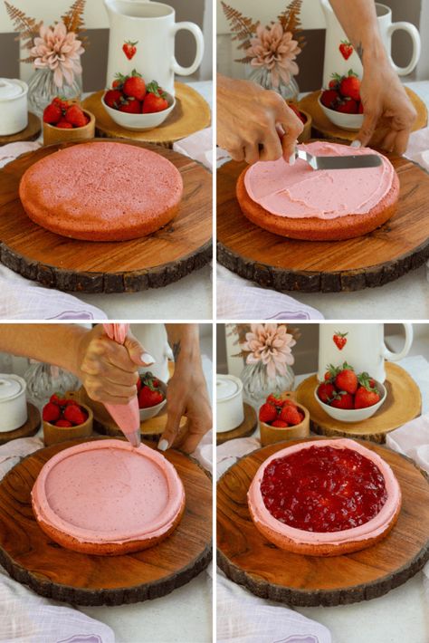 Strawberry Jam Cake Filling, Strawberry Jam Cake, Brigadeiro Cake, Jam Cake, Strawberry Cream Cheese Frosting, Fresh Strawberry Cake, Cake Storage, Cake Filling, Cake 5