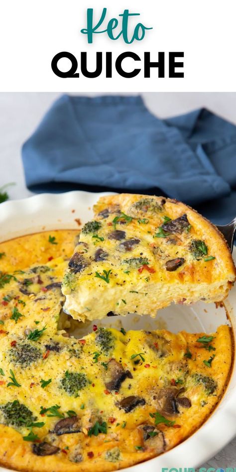 Crustless Keto Quiche is a low-carb, filling egg dish that is as delicious as it is impressive. This keto recipe is versatile enough to suit any flavor preferences and is perfect for a family meal or a special event. You can add your favorite protein and veggies to make this keto quiche recipe your own. Keto Breakfast Quiche, Keto Quiche Recipes, Low Carb Quiche, Prioritize Health, Keto Quiche, Breakfast Quiche Recipes, Keto Dishes, Breakfast Quiche, Crustless Quiche