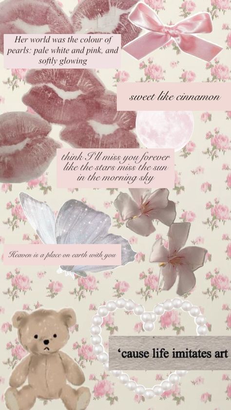 Paw Ideas, Vintage Scrapbook Paper, Diy Projects Gifts, Happy Wallpaper, Soft Pink Theme, Bedroom Wall Collage, Pink Lifestyle, Phone Wallpaper Pink, Wallpaper Doodle