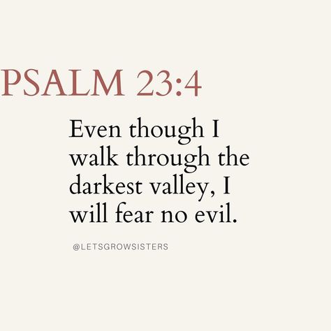 Even Though I Walk Through The Valley, Identity Collage, Psalms 23 4, I Will Fear No Evil, Psalms 23, Fear No Evil, Bible Study Verses, No Evil, Verses Quotes