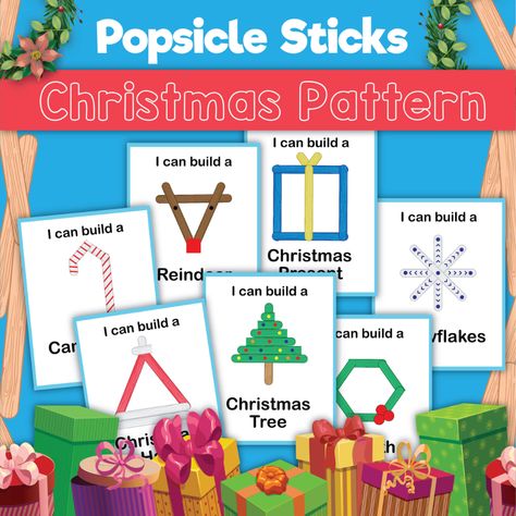 Popsicle Stick Patterns Printable Free, Mess Free Toddler Activities, Free Printable Crafts, Christmas Play, How To Make Drawing, Toddler Snacks, Popsicle Stick Crafts, Cool Christmas Trees, Christmas Tree Pattern