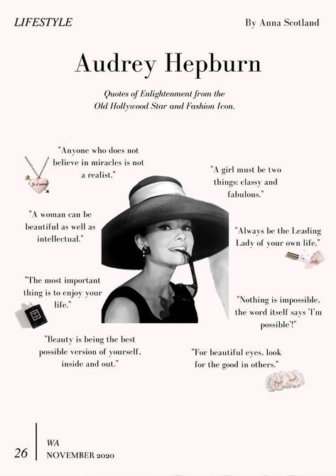 Aubrey Hepburn, Audrey Hepburn Quotes, Act Like A Lady, Audrey Hepburn Style, Hepburn Style, Old Hollywood Stars, Get My Life Together, Classy Aesthetic, No 8