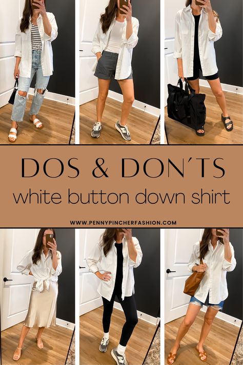 White Button Down Shirt Skirt Outfit, Button Down Shirt And Sweater Outfit, Women’s White Button Down Shirt Outfit, Women’s White Button Up Casual Outfit, How To Style A Long Button Down Shirt, How To Make Long Shirts Look Shorter, How To Wear Long Button Up Shirts Women, How To Wear White Button Up Shirt, Button Down Under Sweater Outfit