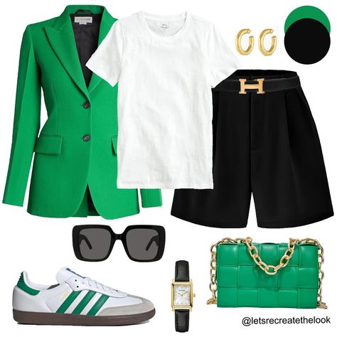 Green Blazer-18 Outfit Ideas 💚 Do you have a green blazer in your closet? Save this post for style inspiration! Look in your closet and see how many looks you can recreate yourself! As always, stay tuned as I recreate all of these looks myself. 💚 Happy Sunday fashion friends!🥰 #letsrecreatethelook #outfitideas #styleinspo #styleinspiration #outfitinspiration #howtostyle #greenblazer #everydaystyle #classicstyle #agelessstyle #momstyle #teacherstyle #midlifestyle #shopyourcloset Green Sleeveless Blazer Outfit, Dark Green Blazer Outfit, Sleeveless Blazer Outfit, Green Blazer Outfit, Recreate Yourself, Dark Green Blazer, Sunday Fashion, Outfit Ideas Everyday, Green Outfits