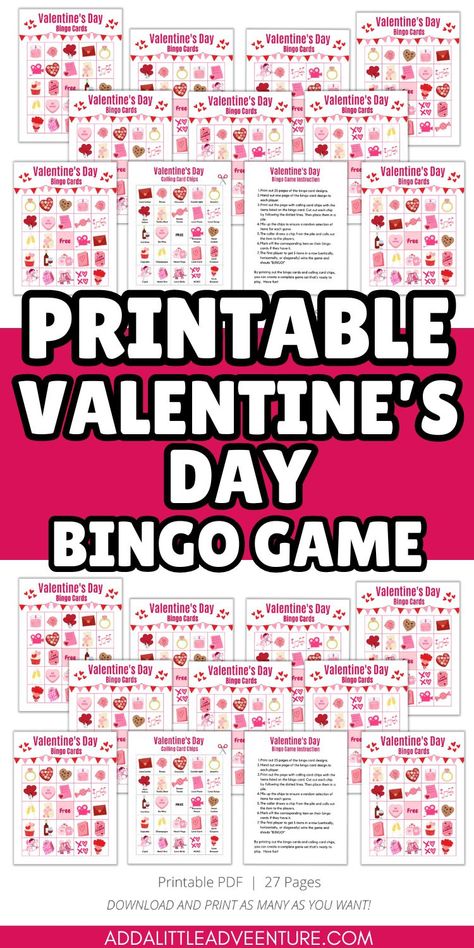 Printable Valentine's Day Bingo Game Valentines Day Bingo Printable Free, Valentine’s Day Bingo, Valentines Day Activities For Kids Free Printable, Valentine Bingo Free Printable, Valentines Day Games For Adults, Valentine Games For Kids, Homeschool Valentines, Church Valentines Party, Galentine Brunch