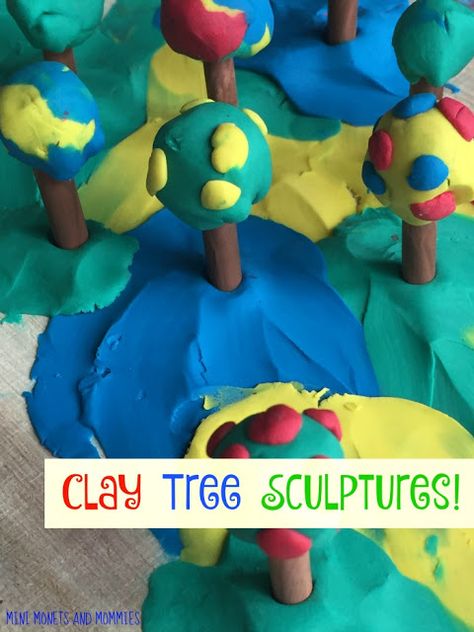 Kids' clay tree craft. Tu B'Shevat children's art activity making sculptures. Art Games For Kids, Jewish Preschool, Clay Tree, Daycare Lesson Plans, Idea For School, Fun Art Projects, Activities To Do With Kids, Gardening With Kids, Making Clay