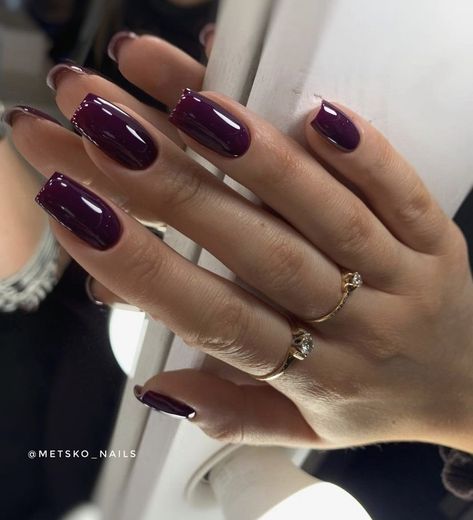 Fall Nude Nails, Dark Purple Nails, Plum Nails, Kutek Disney, Wine Nails, Plain Nails, November Nails, October Nails, Smink Inspiration