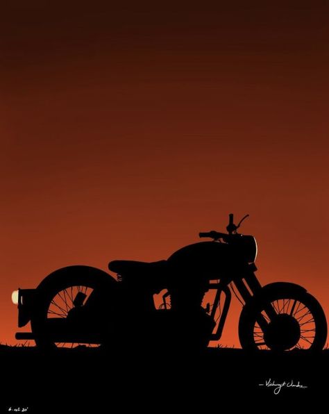 Royal Enfield Painting, Night Bike Ride Video, Motorcycle Art Painting, Enfield Bike, Night Bike Ride, Night Biking, Crazy Wallpaper, Motorcycle Art, Sketches Simple