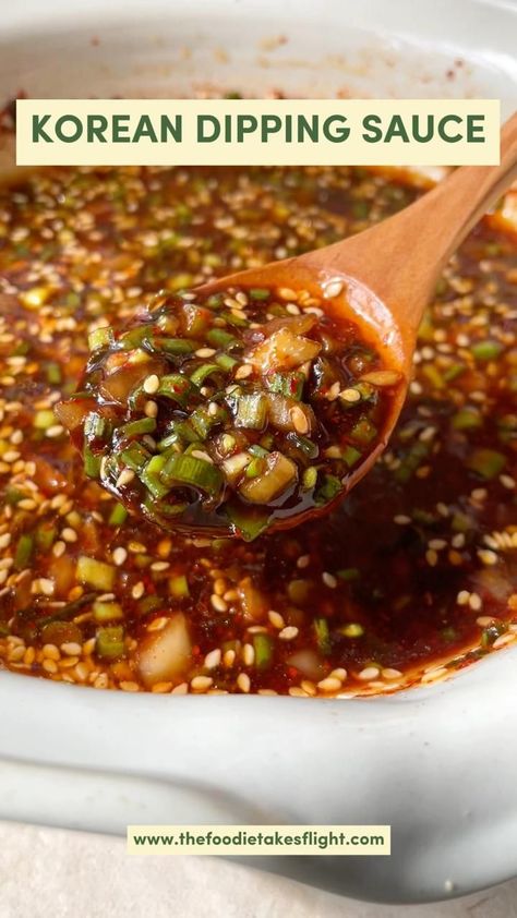 Korean Dipping Sauce (Easy Sauce Recipe) Korean Dipping Sauce, Korean Food Side Dishes, Easy Sauce Recipe, Tofu Noodles, Homemade Foods, Korean Side Dishes, Homemade Sauce Recipes, Steamed Dumplings, Savory Pancakes