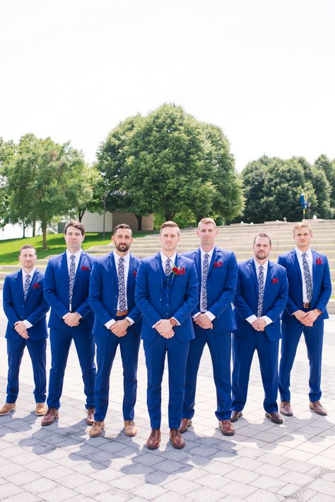 Mens Royal Blue Suit Wedding, Royal Blue Suits For Men Wedding, Cobalt Blue Groomsmen Attire, Cobalt Blue Tuxedo Wedding, Royal Blue Wedding Groomsmen, Bright Blue Wedding Suit, Bright Blue Groom Suit, Bright Blue Suit Wedding, Bright Blue Groomsmen Suits