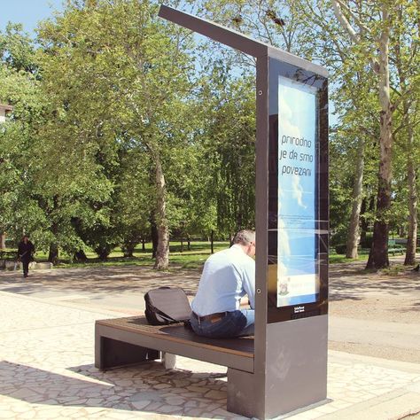 The EnGoPlanet Smart Solar Bench is ideal for:   -Parks  -Malls  -Airports  -Squares   -Business Parks  -Developers  -Sustainability Projects  -Smart City Projects  -Universities and Schools Exterior Signage Design, Solar Thermal Energy, Solar Charging Station, Digital Kiosk, Traditional Benches, Pylon Sign, Park Signage, Wayfinding Design, Festival Photo