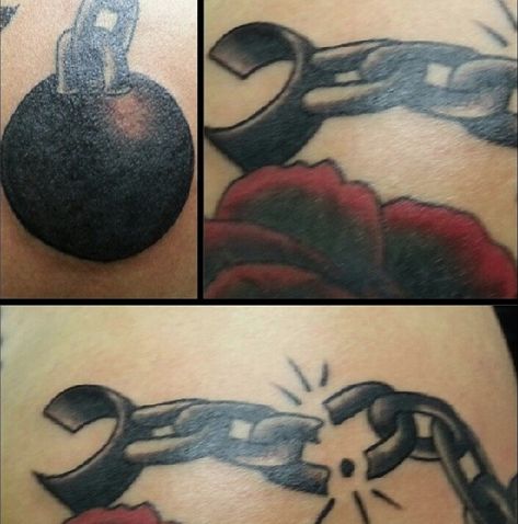 CafeMom.com : Ball & Chain : 40 Inspiring Tattoo Ideas to Get After a Divorce -- Sometimes breaking up isn't actually hard to do. This is a good one for those with a sense of humor about it all. Tattoo After Divorce, Divorce Tattoo Ideas, Divorce Tattoo, Thistle Tattoo, After A Divorce, Chain Tattoo, Sting Like A Bee, Instagram Heart, Instagram Ladies