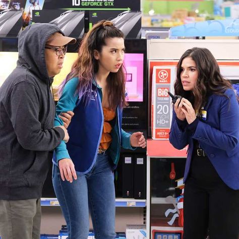 America Ferrera Says Superstore Season Four ICE Raid Could Shape the Show for Years Superstore Tv Show, Nichole Bloom, Superstore Tv, Nico Santos, Ben Feldman, America Ferrera, Ice Show, Super Store, Brooklyn Nine Nine