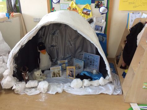 Polar Regions Display, Arctic Eyfs Activities, Artic Animals Eyfs, Winter Role Play Eyfs, Polar Regions Eyfs, Arctic Eyfs, Animals Eyfs, Arctic Decorations, Preschool Dramatic Play