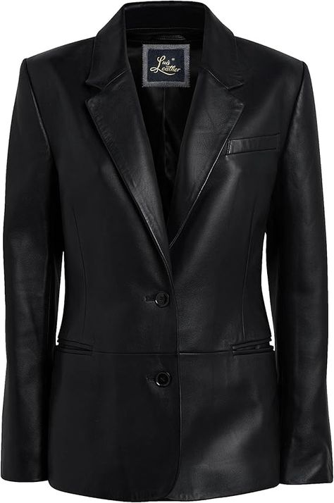 Lambskin Leather Blazer, Leather Blazer Women, Style Leather Jacket, Leather Jacket Women, Blazer Women, Suit Style, Leather Blazer, Casual Coat, Leather Jackets Women