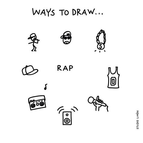 Rap Hip Hop Doodle, Word Of Day, Illustration Art Drawing Sketches, Graphic Facilitation, Visual Note Taking, Sketch Note, Visual Notes, Visual Thinking, Doodles Drawings