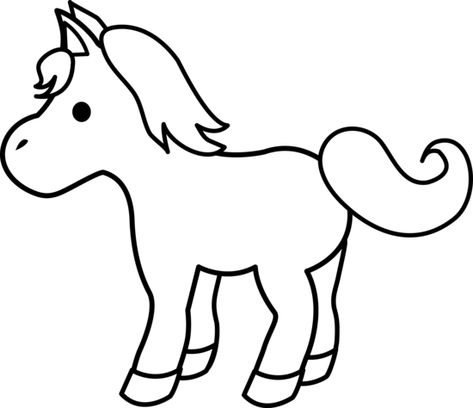 clip art black and white | Cute Pony Line Art - Free Clip Art Trace Clip Horse, Horse Black And White, Horse Head Coloring Page, Black And White Horse Drawing, Horse Images Clip Art, Horse Doodle, Horse Riding Coloring Pages, Horse Clipart Black And White, Horse Clip Art