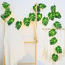 Beach Birthday Theme, Tropical Palm Leaves, Beach Birthday, Jungle Safari, Luau Party, Monstera Leaf, Palm Leaves, Birthday Theme, String Lights