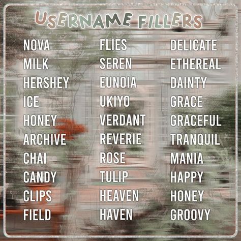 Aesthetic Roblox Name Ideas, Username Fillers, Roblox Name Ideas, Roblox Username Ideas, Usernames Ideas, Aesthetic Usernames, Username Ideas, Different Types Of Flowers, Name Inspiration