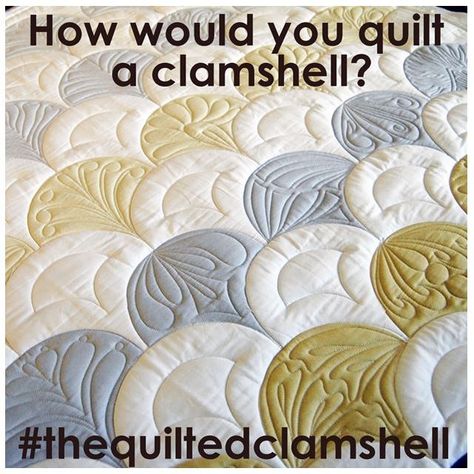 Find #TheQuiltedClamshell on Instagram! Grab some quilting ideas from #TheQuiltedClamshell hashtag on instagram. See what I’ve posted and brainstorm your own designs. Want to join in the fun? This one Clamshell Quilting Designs, Clamshell Quilt Pattern Free, Clamshell Quilting, Clam Shell Quilt Pattern Free, Clam Shell Embroidery, Clam Shell Quilting Designs, Clamshell Quilt, Asian Quilts, Walking Foot Quilting