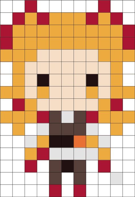 Demon Slayer Perler Bead Patterns, Demon Slayer Pixel Art Grid, Demon Slayer Cross Stitch, Demon Slayer Pixel Art, Pixlr Art, Pi Art, Melty Bead Designs, Pixel Beads, Graph Paper Drawings