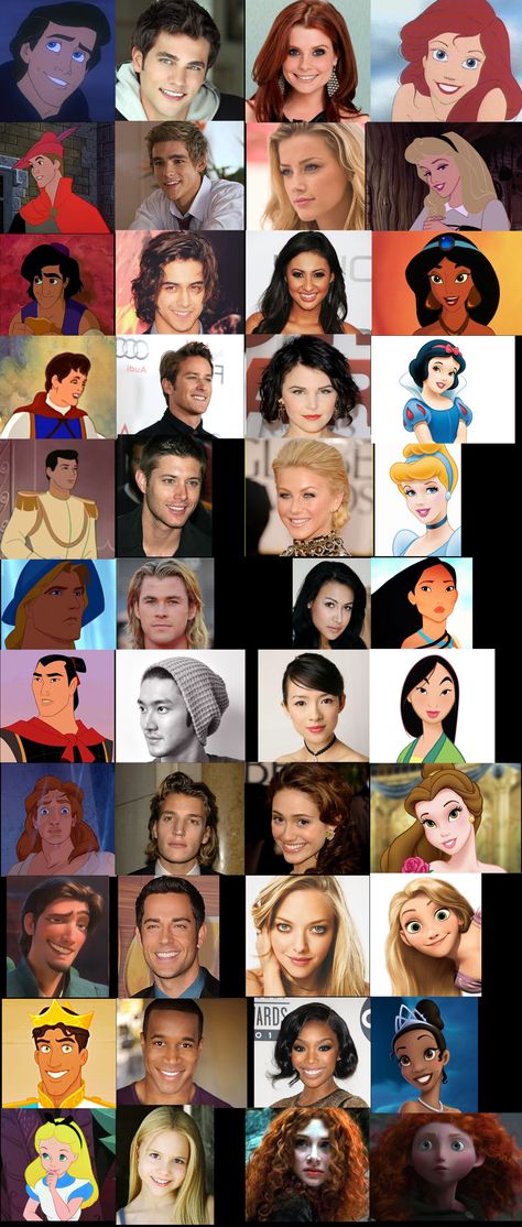 Wow! Best one yet! I think that they should make a real Disney princess movie about all of them together! Disney Princes As Real People, Disney Princes Real Life, List Of Disney Characters, Real Life People, Real Life Disney Characters, Real Disney Princesses, Disney Parque, Disney Princesses And Princes, Disney Princess Movies