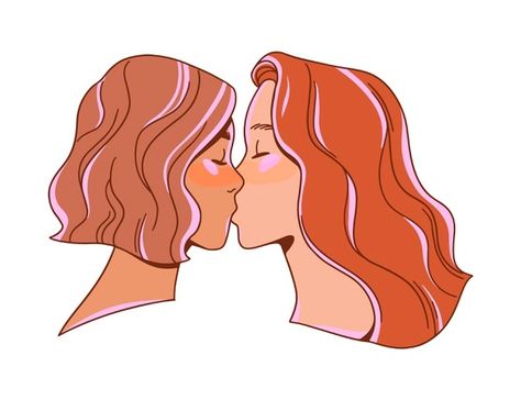 Lesbian Couple Drawing Template, Couple Characters, Lesbian Colors, International Kissing Day, Drawing Templates, Drawing Inspo, Easy Drawing, Fruit Pattern, Couple Drawings