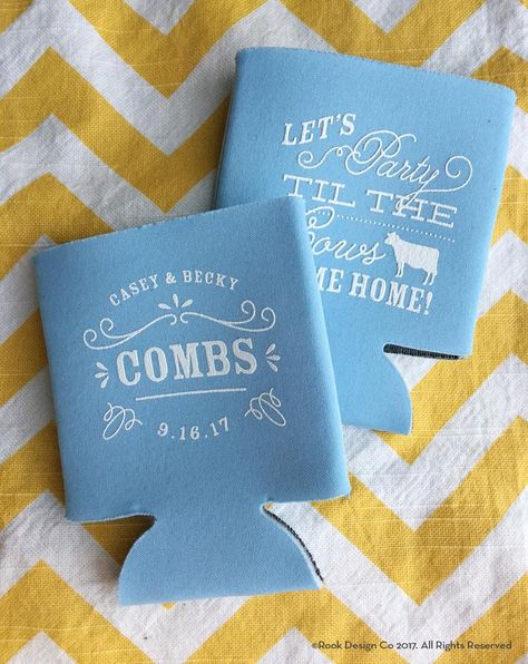 Party Til the Cows Come Home can coosy dairy cow farming | Etsy Farming Wedding, Til The Cows Come Home, Koozie Ideas, Beer Wedding, Country Party, Wedding Renewal, Wedding Koozies, Dairy Cow, Wedding Country