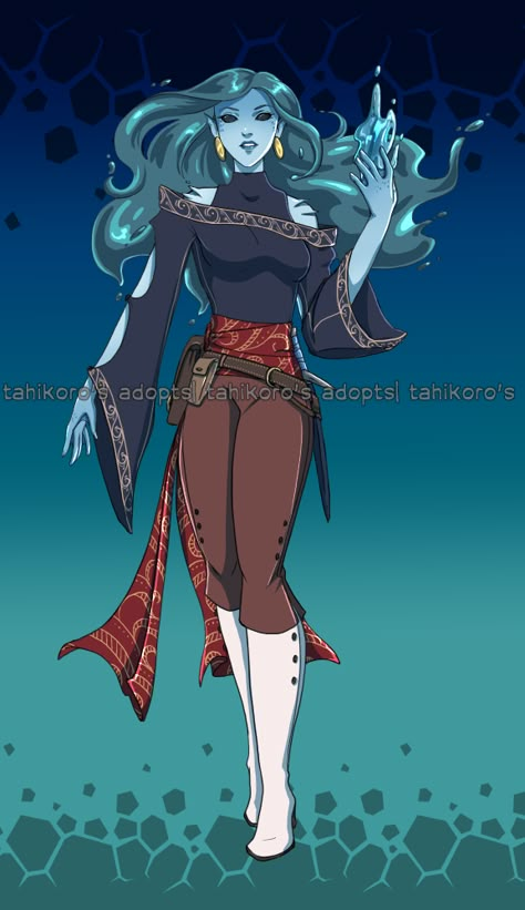 Female Water Genasi, Pathfinder Races, Homebrew Races, Water Genasi, Stay Alive, Dungeons And Dragons Characters, Cosplay Tips, Dnd Art, Fantasy Inspiration