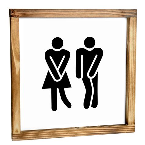 Signs For Door, Sign For Bathroom, Women Bathroom, Farmhouse Bathroom Signs, Bathroom Decor Wall, Signs Decor, Toilet Sign, Funny Bathroom Signs, Bathroom Sign