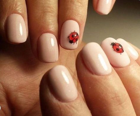 Ladybug Nail Art, Ladybug Nails, Nails Photography, Nude Nail Designs, Smink Inspiration, Animal Nails, Nails Polish, Nail Swag, Kandy