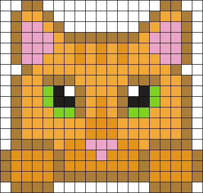 Orange Tabby Perler Bead Pattern / Bead Sprite Orange Cat Perler Beads, Orange Cat Pixel Art, Kandi Cuffs, Dibujo Simple, Kandi Ideas, Perler Ideas, Easy Perler Beads Ideas, Fuse Bead Patterns, Pony Bead Patterns