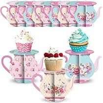 Toddler Tea Party Birthday, Vintage Tea Party Table, Tea Party Table Decorations, Teapot Decorations, Tea Party Cupcakes, Tea Party Supplies, Tiered Cake Stands, Cupcake Stand Wedding, Tea Party Table