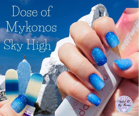 Dose of Mykonos and Sky High Sky High Color Street, Color Street Mixed Mani, Nail Combos, Nail Color Combos, Mixed Mani, Pretty Nail Polish, Nice Nails, Nail Art Set, Nail Styles