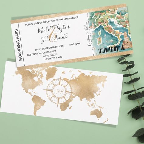 Destination Wedding Boarding Pass Italy Invitation Hawaii Invitation, Moms 60th, Surprise Birthday Invitations, Ticket Invitation, Italy Trip, Birthday Surprise, 60th Birthday, Birthday Party Invitations, Invitation Design