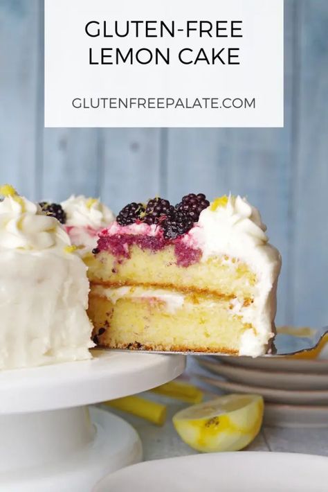 Lemon Cake From Scratch, Gluten Free Lemon Cake, Desserts Gluten Free, Gluten Free Easter, Lemon Buttercream Frosting, Gluten Free Cake Recipe, Free Lunch, Lemon Buttercream, Lemon Cake Recipe