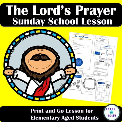 Prayer Sunday School Lesson, The Lord's Prayer Craft, The Lord's Prayer For Kids, Lords Prayer Crafts, Preschool Sunday School Lessons, The Our Father Prayer, Prayer Crafts, Our Father Prayer, Our Father Who Art In Heaven