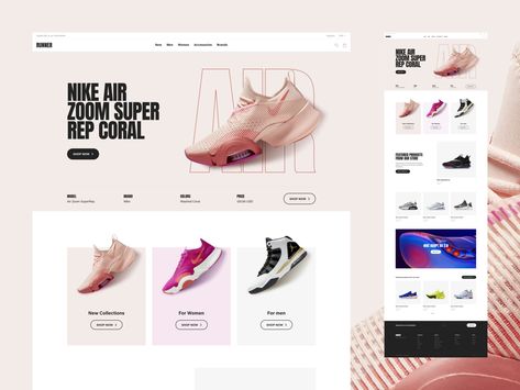 Footwear Website Design, Webpage Design Layout, Catalogue Design Templates, Fashion Website Design, Online Store Design, Sneaker Website, App Design Layout, Graphic Design Portfolio Inspiration, Ecommerce Web Design