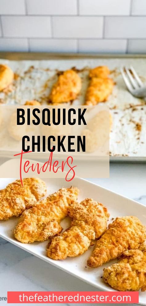 Recipes With Chicken Tenders Easy Meals, Chicken Tenders Baked Easy, Bisquick Baked Chicken, Bisquick Fried Chicken Recipes, Oven Baked Chicken Fingers, Bisquick Recipes Dinner Chicken, Recipes For Chicken Tenders Easy, Side Dishes For Chicken Tenders, Chicken And Bisquick Recipes